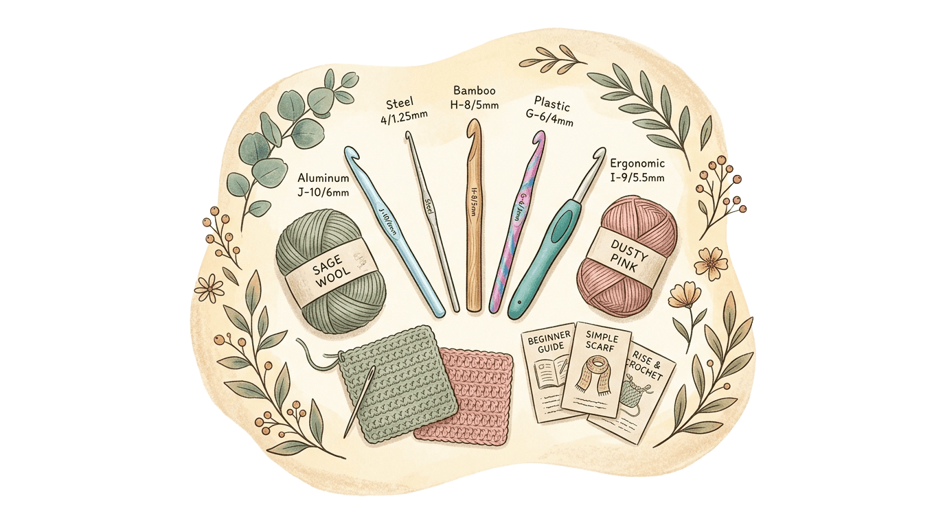Crochet Hook Materials: Aluminum, Steel, Bamboo, Plastic, Ergonomic